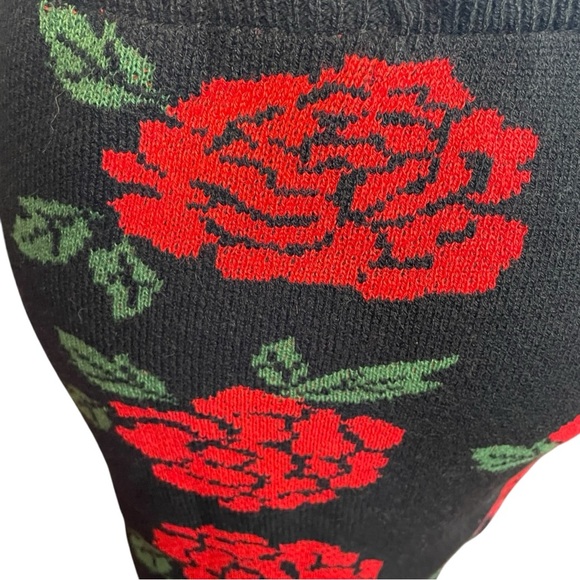 Material Girl Black and Red Floral Mini Skirt - Picture 3 of 10